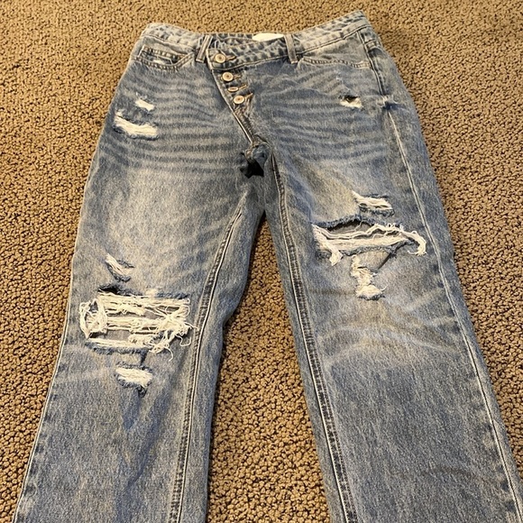 Vervet Straight Legged Distressed Button Fly Jeans Size 25 in Like New Condition - Picture 8 of 11